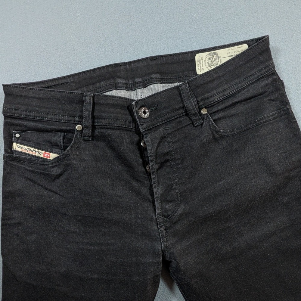 Diesel Troxer Slim Skinny Jeans Mens 30 Black Stretch Denim Button Fly Pants